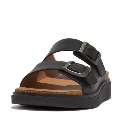 FitFlop - Gen-FF Mens Buckle Two-Bar Leather Slides