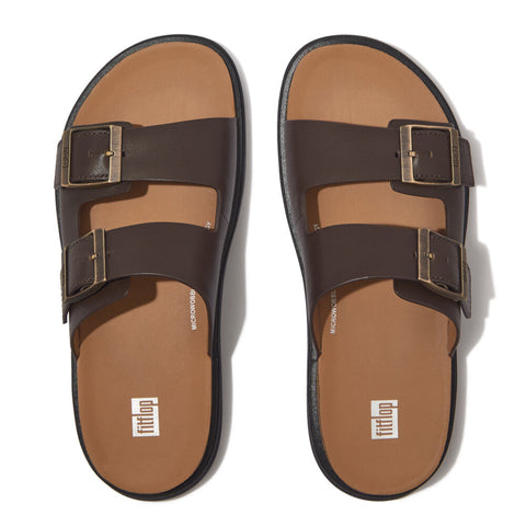 FitFlop - Gen-FF Mens Buckle Two-Bar Leather Slides
