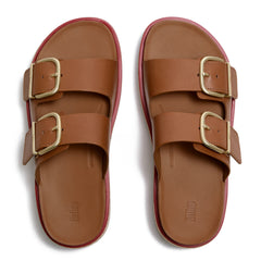 FitFlop - Gen-FF Max Buckle Leather/Cork Two-Bar Slides