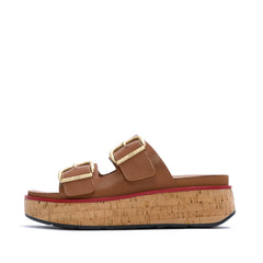 FitFlop - Gen-FF Max Buckle Leather/Cork Two-Bar Slides