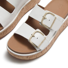 FitFlop - Gen-FF Max Buckle Leather/Cork Two-Bar Slides