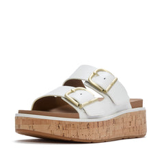 FitFlop - Gen-FF Max Buckle Leather/Cork Two-Bar Slides