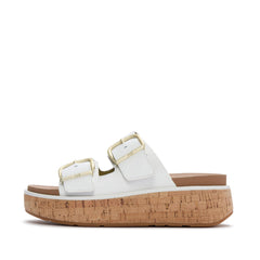 FitFlop - Gen-FF Max Buckle Leather/Cork Two-Bar Slides