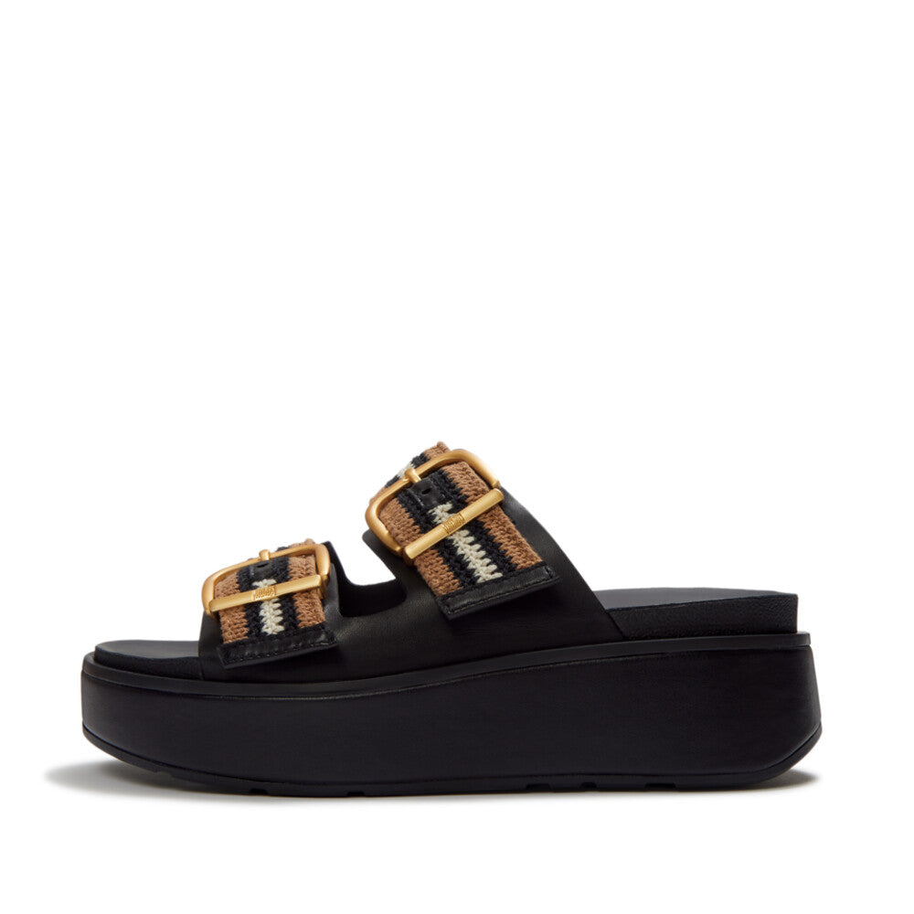 FitFlop - Gen-FF Max Buckle Stripe-Webbing Two-Bar Slides