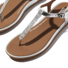 FitFlop - Gracie Crystal-Mix Leather T-Bar Sandals
