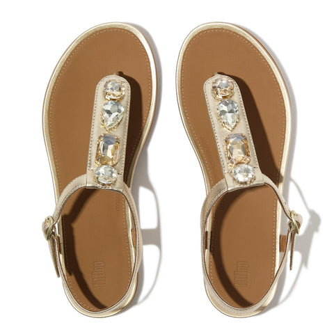 FitFlop - GRACIE Ultra-Jewel Leather T-Bar Sandals