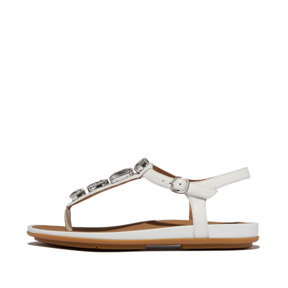 FitFlop - Gracie Ultra-Jewel Leather T-Bar Sandals