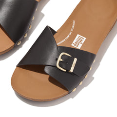 FitFlop - IQushion Adjustable Buckle Leather Slides