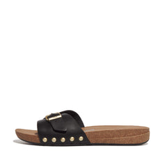 FitFlop - IQushion Adjustable Buckle Leather Slides