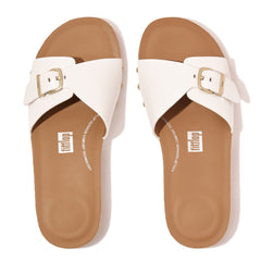 FitFlop - IQushion Adjustable Buckle Leather Slides