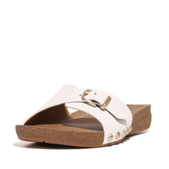 FitFlop - IQushion Adjustable Buckle Leather Slides