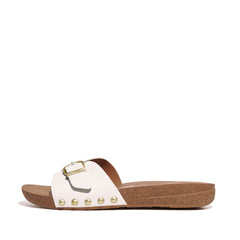 FitFlop - IQushion Adjustable Buckle Leather Slides