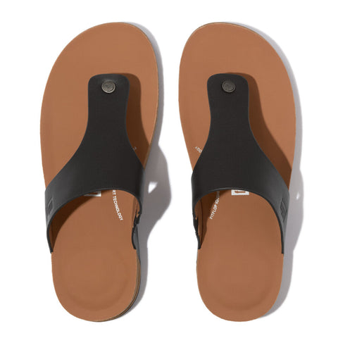 FitFlop - iQushion Mens Leather Toe-Post Sandals