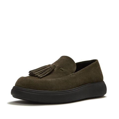 FitFlop - iQ-Comff Suede Tassel Loafers (Deep Olive/Black)