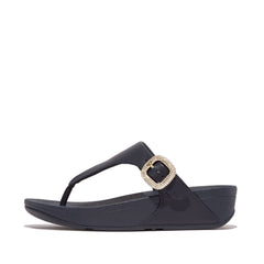 FitFlop - Lulu Crystal-Buckle Leather Toe-Post Sandals