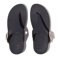 FitFlop - Lulu Crystal-Buckle Leather Toe-Post Sandals