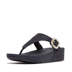 FitFlop - Lulu Crystal-Buckle Leather Toe-Post Sandals