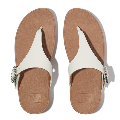 Fitflop- Lulu- Crystal-Buckle Leather Toe-Post Sandals