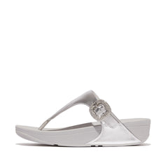 FitFlop - Lulu Crystal-Buckle Leather Toe-Post Sandals