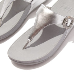 FitFlop - Lulu Crystal-Buckle Leather Toe-Post Sandals