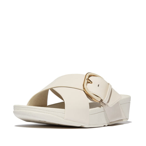 FitFlop - Resin-Buckle Leather Cross Slides