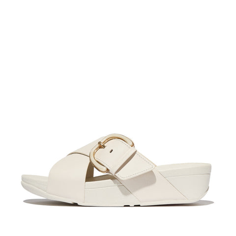 FitFlop - Resin-Buckle Leather Cross Slides