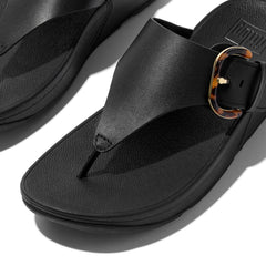 FitFlop - Lulu Resin-Buckle Leather Toe-Post Sandals