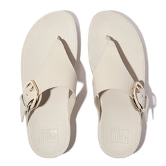 FitFlop - Lulu Resin-Buckle Leather Toe-Post Sandals