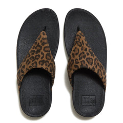 FitFlop - Lulu Suede Leopard Toe-Post Sandals