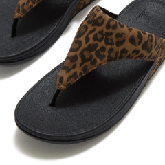 FitFlop - Lulu Suede Leopard Toe-Post Sandals