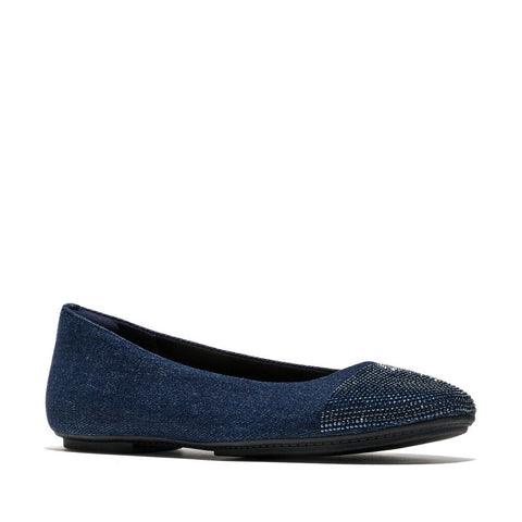 FitFlop - DELICATO Crystal Cap-Toe Denim Ballerinas