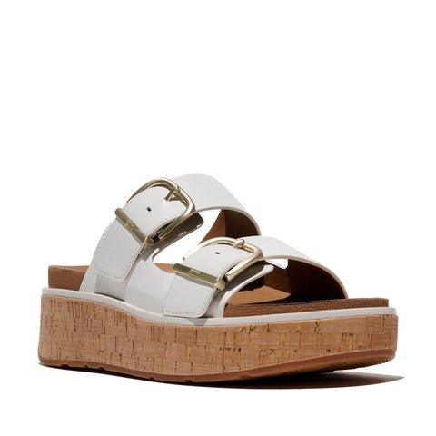 FitFlop - GEN-FF Max Buckle Leather/Cork Two-Bar Slides