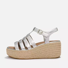 FitFlop - Platfforms Leather Espadrille Wedge Sandals