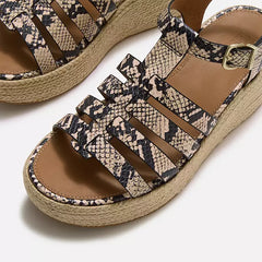 FitFlop - Platfforms Leather Espadrille Wedge Sandals