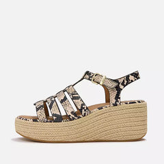 FitFlop - Platfforms Leather Espadrille Wedge Sandals