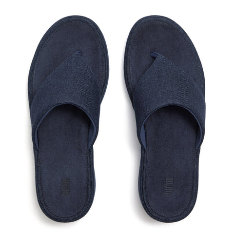 FitFlop PLATFFORMS Denim Wedge Toe-Post Sandals