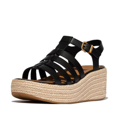 FitFlop - Platfform Espadrille Leather Fisherman Wedge Sandals