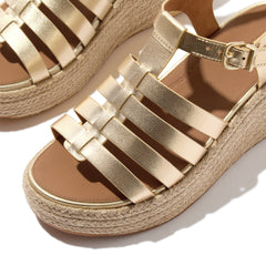FitFlop - Platfform Espadrille Leather Fisherman Wedge Sandals