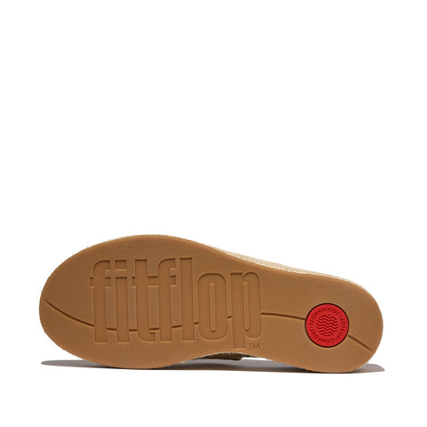 FitFlop Platform Espadrille Metallic-Leather Wedge Slides