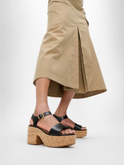 FitFlop - Platfforms Leather/Cork Heeled Ankle-Strap Sandals