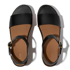 FitFlop - Platfforms Leather/Cork Heeled Ankle-Strap Sandals