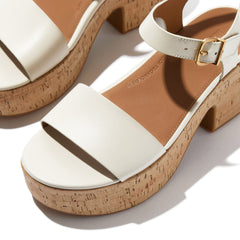 FitFlop - Platfforms Leather/Cork Heeled Ankle-Strap Sandals