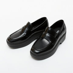 FitFlop - F-Luma Box-Leather Demi-Wedge Penny Loafers