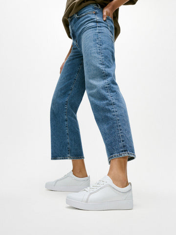 FitFlop Rally Crystal-Trim Leather Trainers