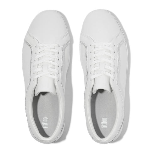 FitFlop Rally Crystal-Trim Leather Trainers