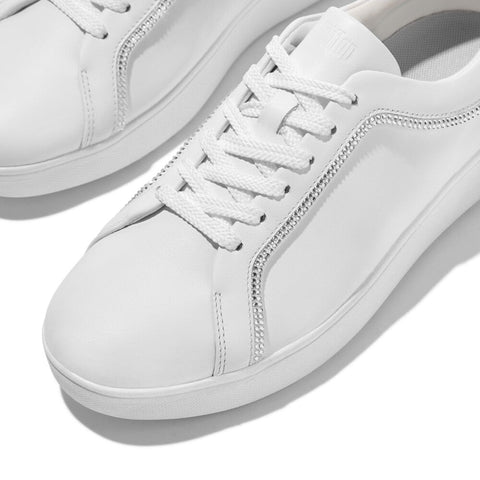 FitFlop Rally Crystal-Trim Leather Trainers