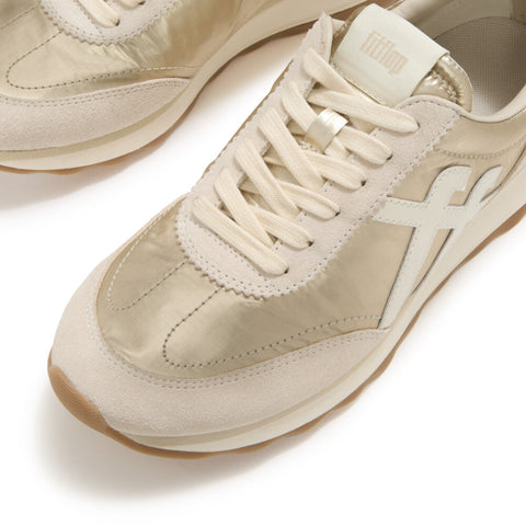 FitFlop - RETRO-Q FF Metallic-Fabric/Suede Trainers