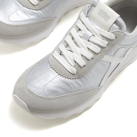 FitFlop - RETRO-Q FF Metallic-Fabric/Suede Trainers