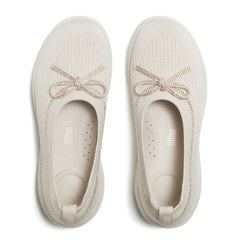 FitFlop - Super-Q Bow Crystal-Trim Knit Ballet Flats