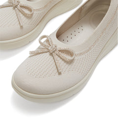 FitFlop - Super-Q Bow Crystal-Trim Knit Ballet Flats